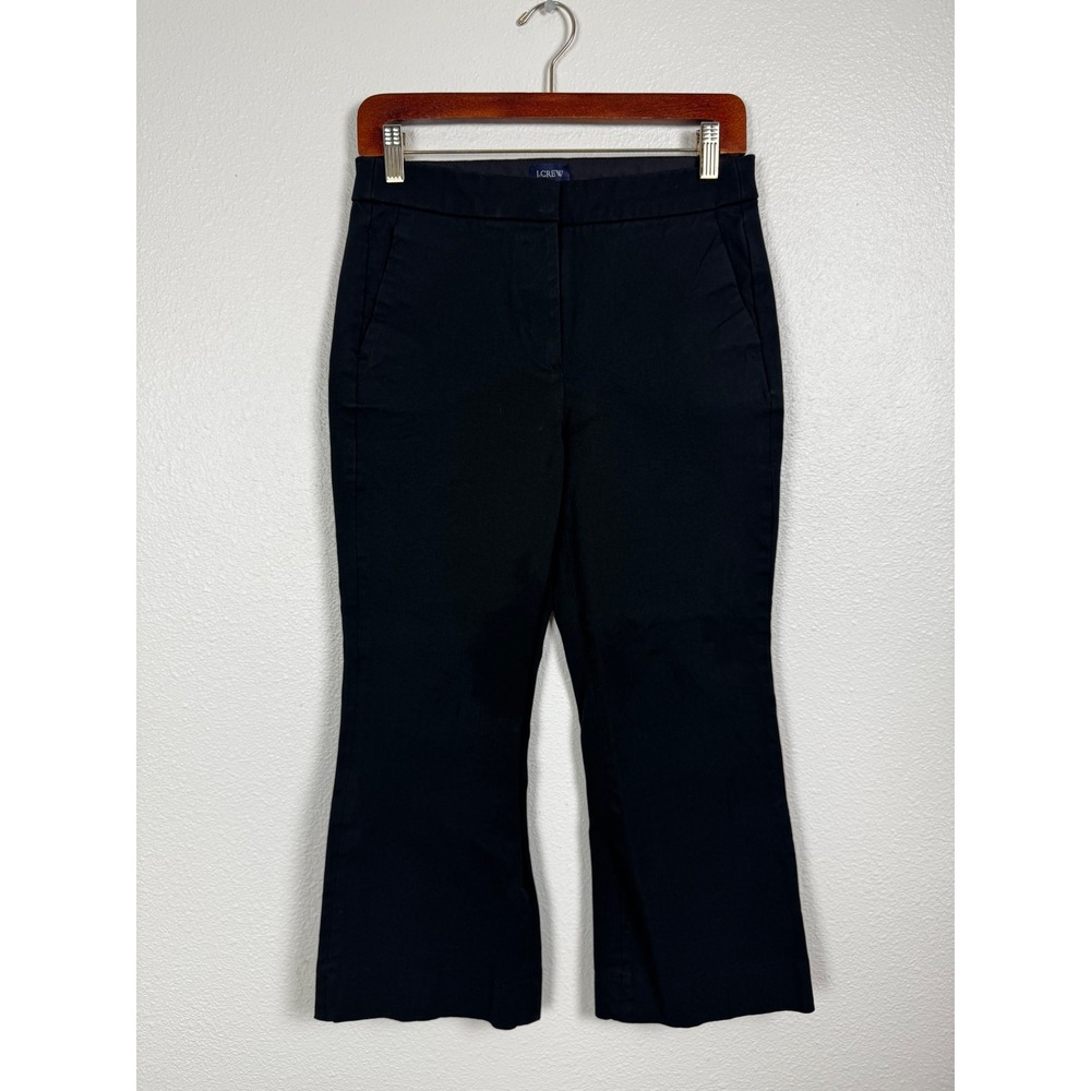 J.Crew Pants Womens 4 Black Kelsey Pant Cropped Kick Flare Bi-Stretch Mid Rise